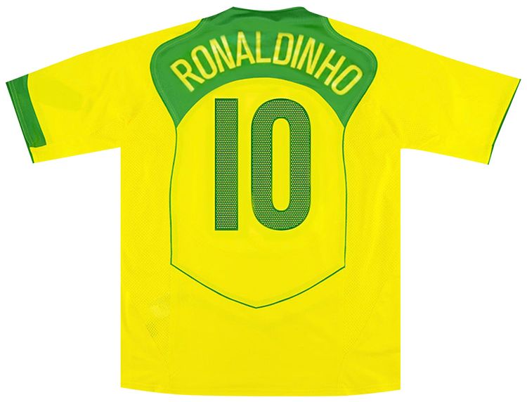 Футболка Nike Brazil 2004 T90 Reissue Роналдиньо 10, желтый — фото 2