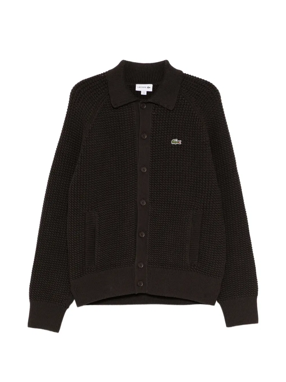 Кардиган с длинными рукавами и нашивкой с логотипом Lacoste, коричневый