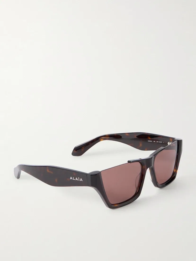 Солнцезащитные очки-авиаторы из ацетата черепахового цвета ALAÏA EYEWEAR, коричневый — фото 3