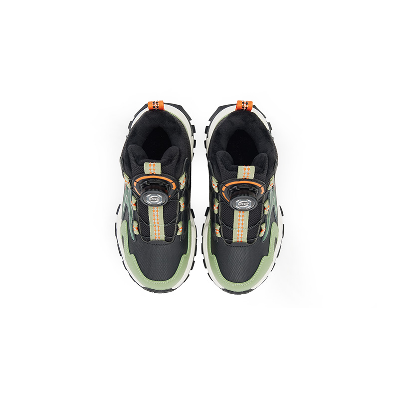 Детские хлопковые туфли Slip Resistant Abrasion Resistant черный серый Grass Green Kids' XTEP, черный серыйGrass зеленый — фото 4