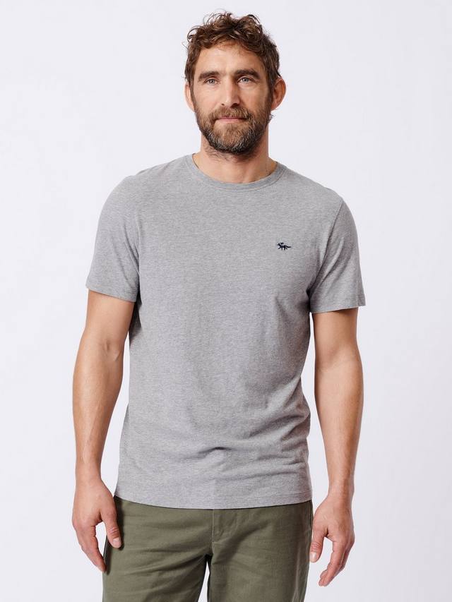 

Футболка с логотипом regular fit из органического хлопка с коротким рукавом и логотипом Aubin, цвет Grey Marl