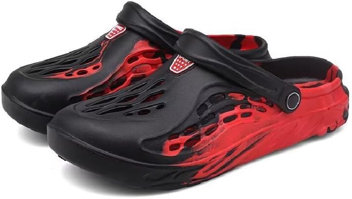 

Мужские нескользящие шлепанцы с камуфляжным принтом для прогулок летом, пляжа, спорта и ванной Zonkacen, черный/красный