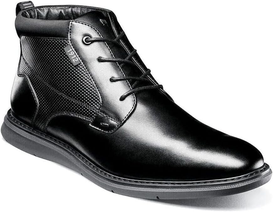 Мужские ботинки Nunn Bush Chase Plain Toe Chukka современного дизайна, черный