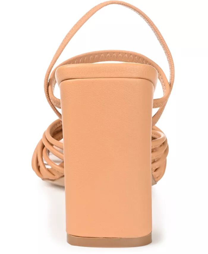 Женские босоножки Hera Strappy Block Heel Dress Sandals Journee Collection, коричневый — фото 3
