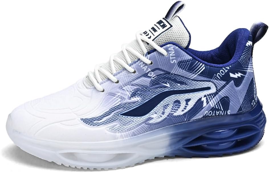 

Кроссовки Mashangfu Men для баскетбола, бега, повседневной носки, прогулок и работы, белый/синий