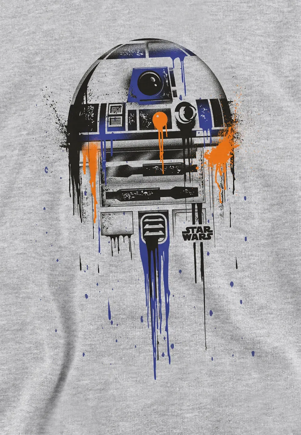 Детская худи Star Wars R2D2 Paint Drip Disney, серый — фото 2