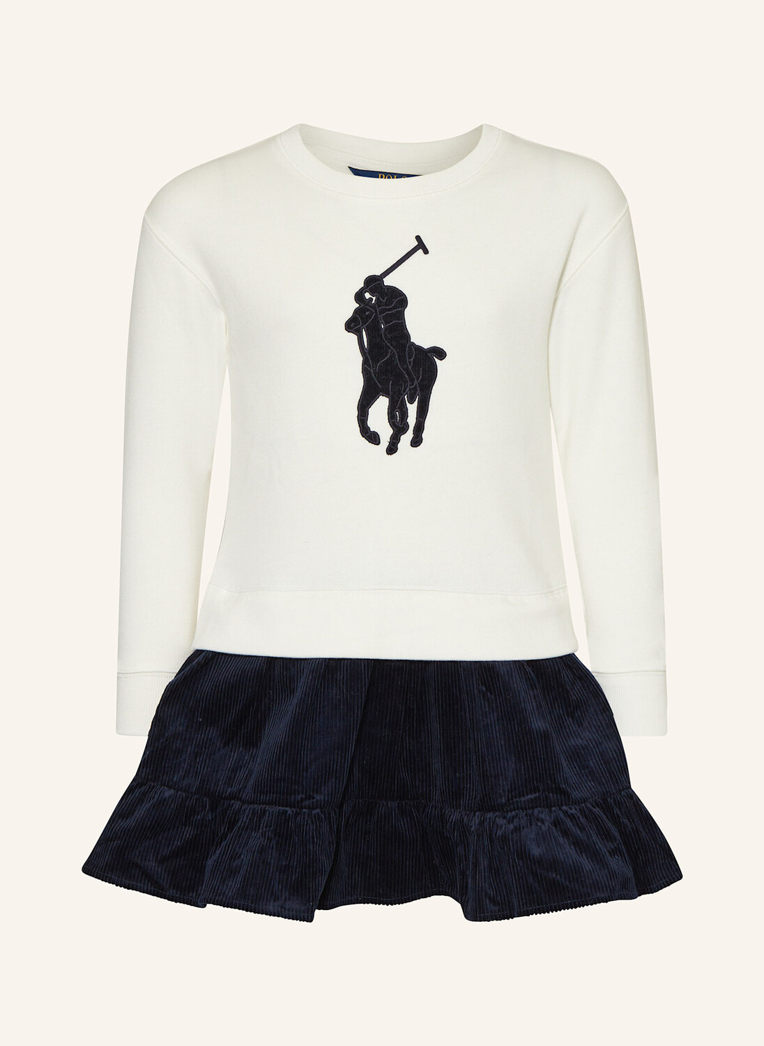 

Платье из разных материалов POLO RALPH LAUREN, белый/темно-синий