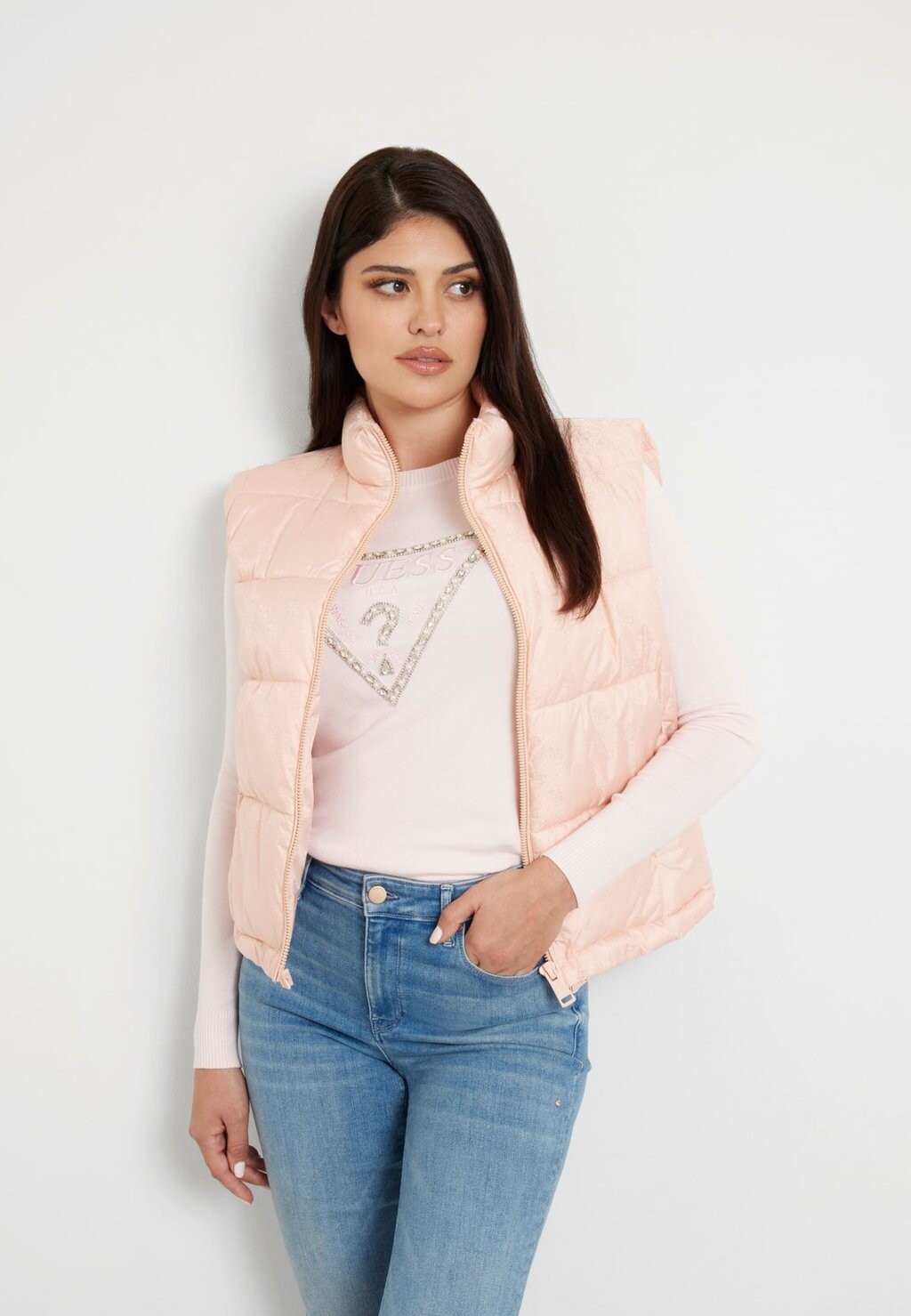 

Жилет LOGO PADDED Guess, фуксия