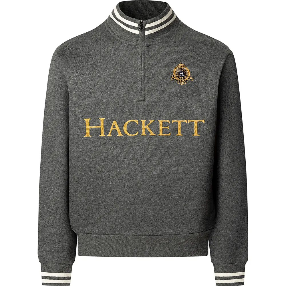 

Толстовка Hackett Heritage Crest half zip, серый