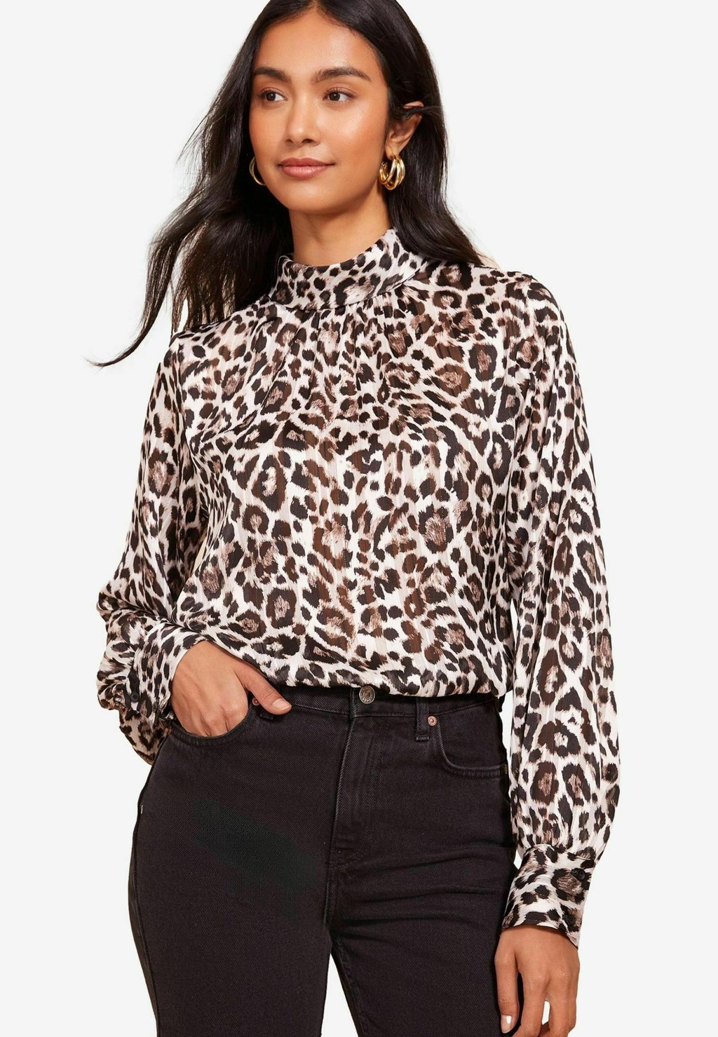 

Блуза ROLL NECK BACK ANIMAL PRINT Friends Like These, коричневый