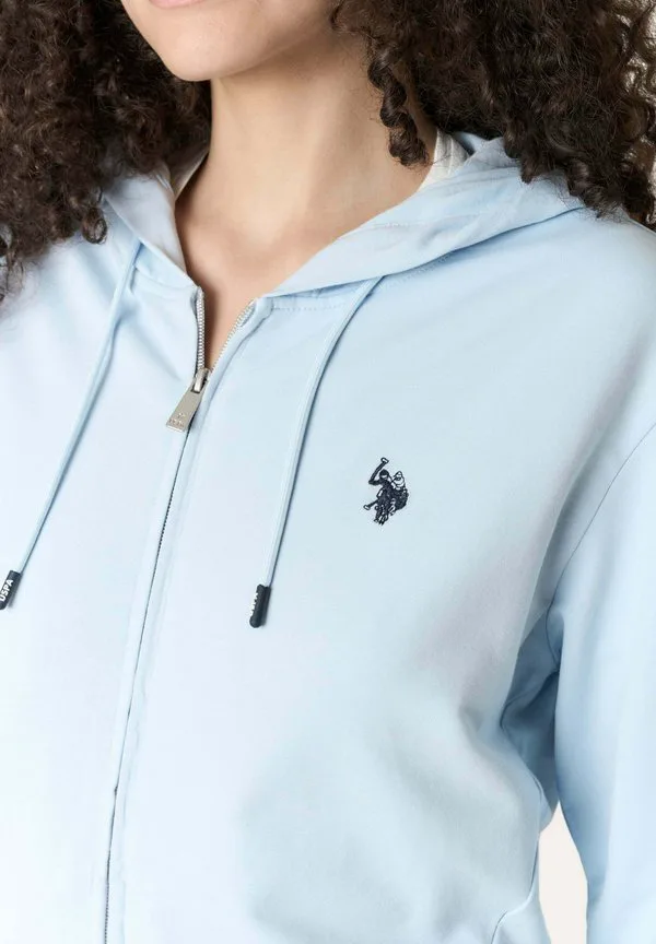Толстовка с капюшоном и застежкой-молнией по всей длине. U.S. Polo Assn., Blu — фото 4