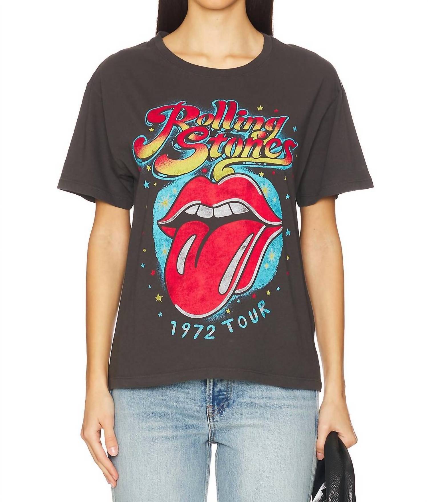 

Футболка с туром Rolling Stones 1972 в реактивном черном цвете DAYDREAMER