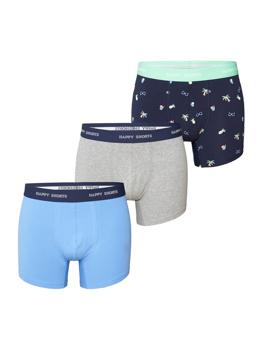 

Трусы Happy Shorts Boxer shorts Jersey, цвет light blue/dark blue/mottled grey