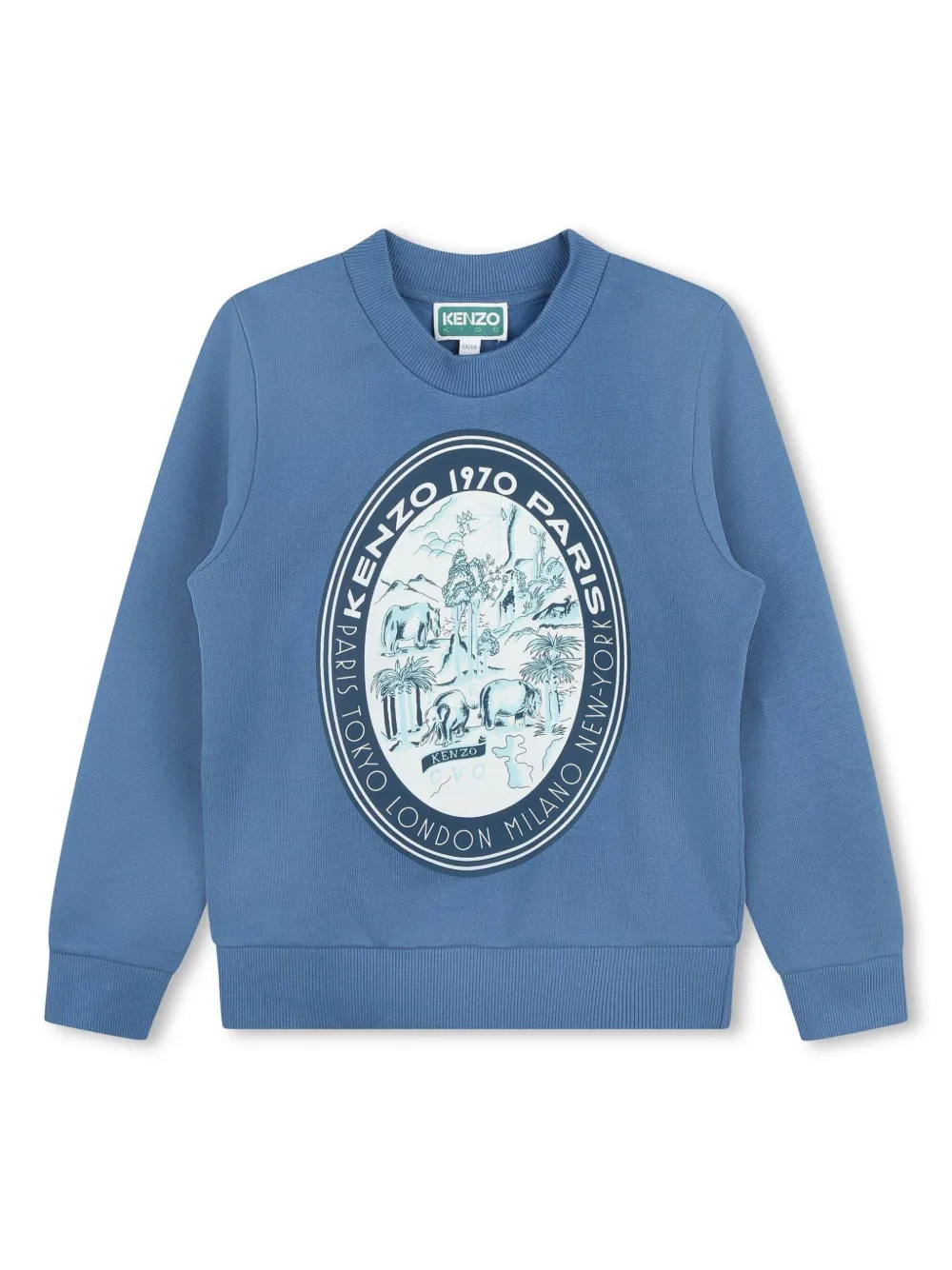 

Толстовка с графичным принтом Kenzo Kids, синий