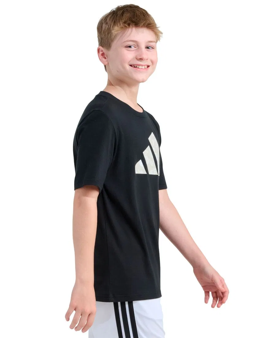 Детская футболка с коротким рукавом, размер 8-20 Adidas, черный — фото 3