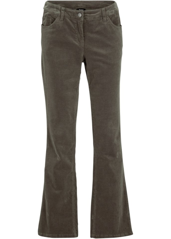 

Брюки bootcut из эластичного вельвета Bpc Bonprix Collection, зеленый