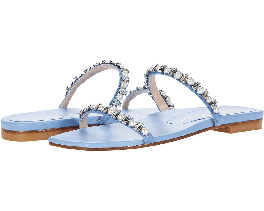 

Сандалии Stuart Weitzman Aleena Shine Flat, цвет Periwinkle