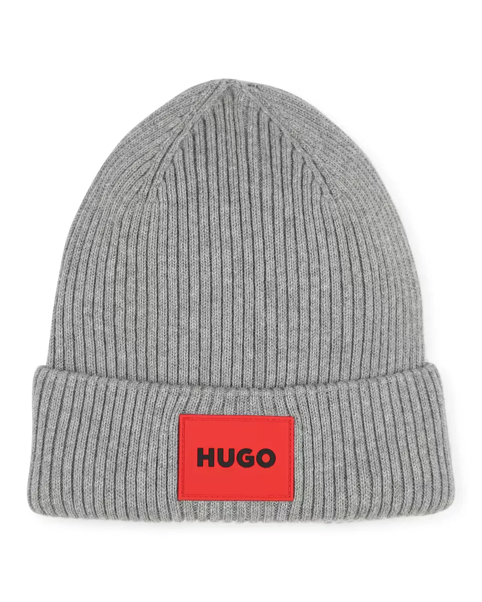 

Серая хлопковая детская шапка Hugo