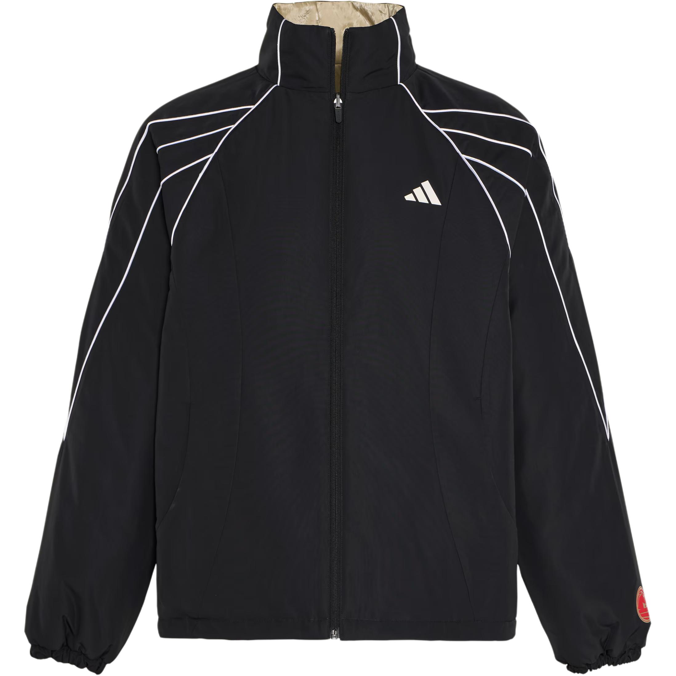 Куртка BASKETBALL FW25 Puffer для мужчин Adidas, черный/miracle золотой (includes 3 pairs of adidas socks) — фото 3