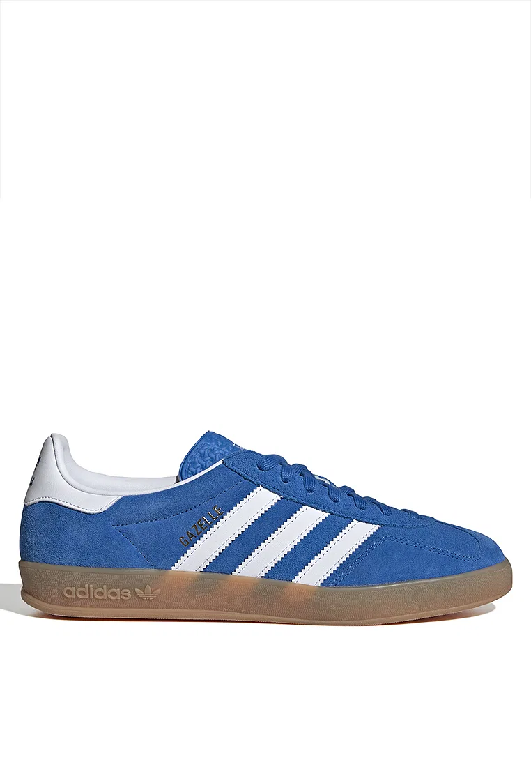 Кроссовки мужские, Gazelle Indoor, Adidas, белый/синий