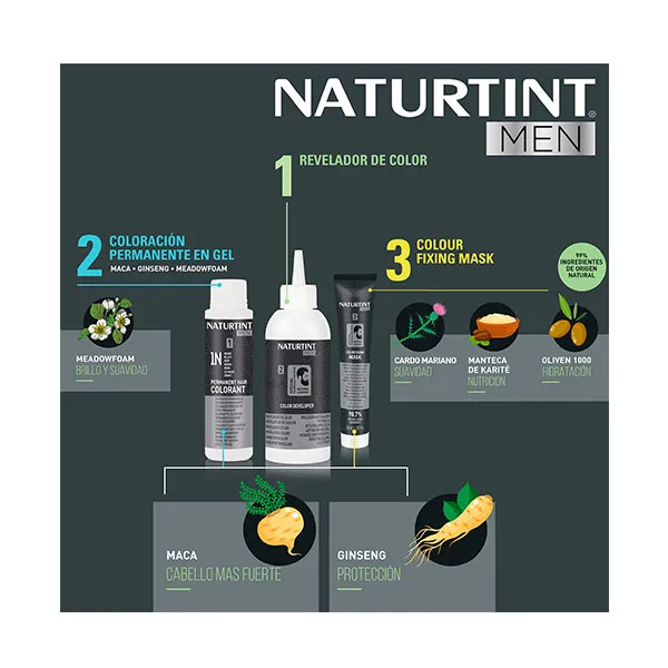 Краситель без аммиака Naturtint Men Tinte Coloración Permanente Naturtint, цвет rubio oscuro — фото 4