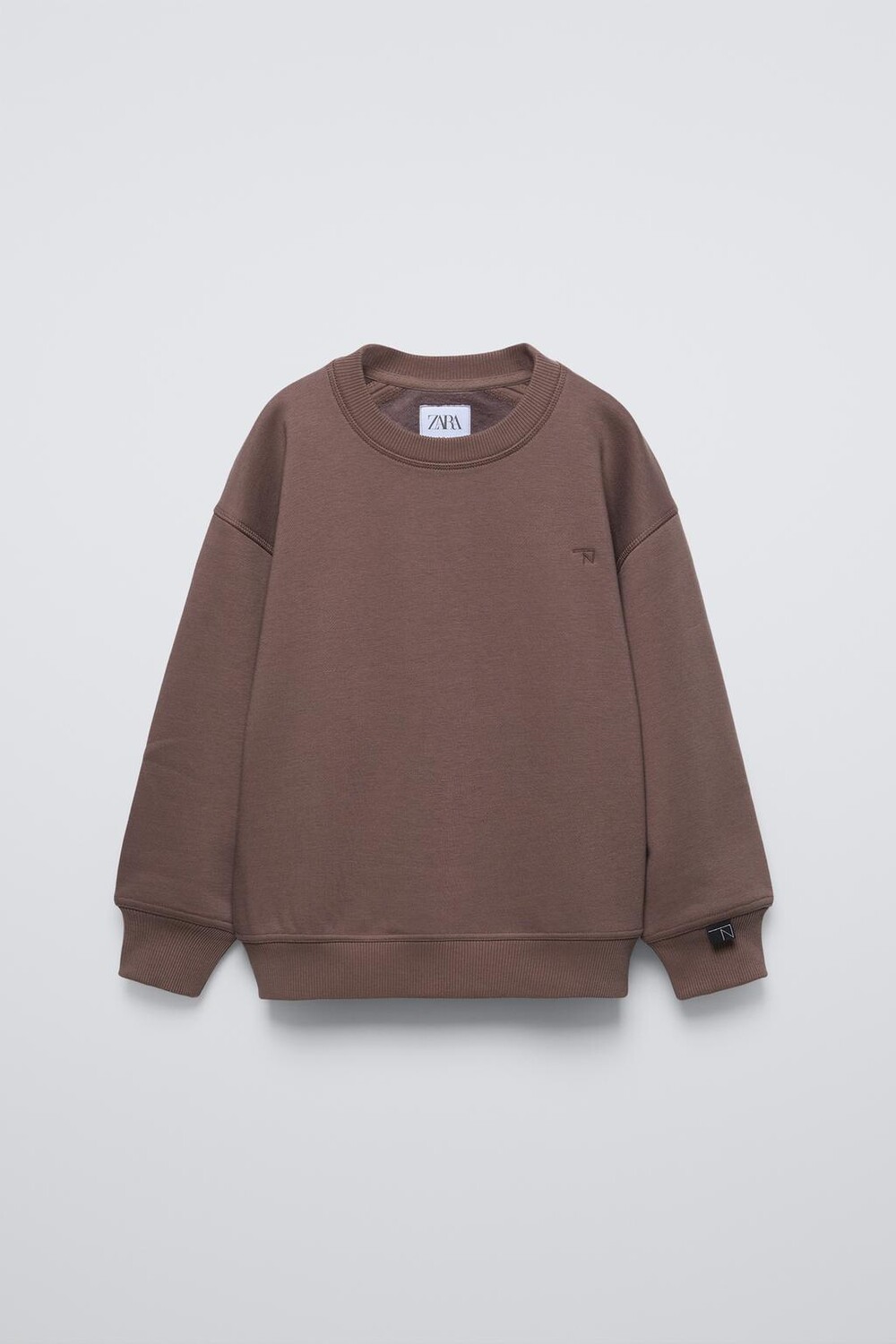 

Однотонная толстовка с вышитыми деталями ZARA, лиловый