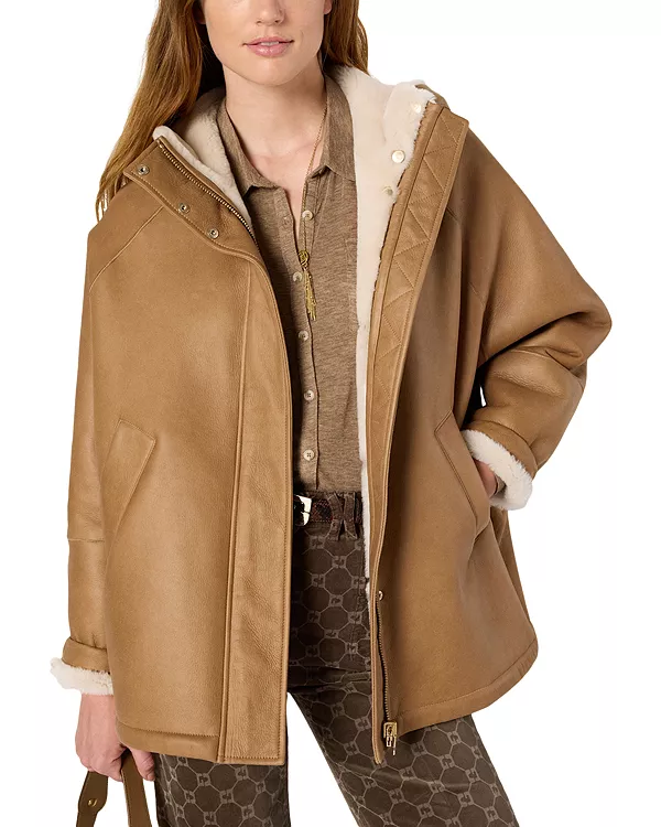 

Пальто из овчины Margaux Gerard Darel, бежевый