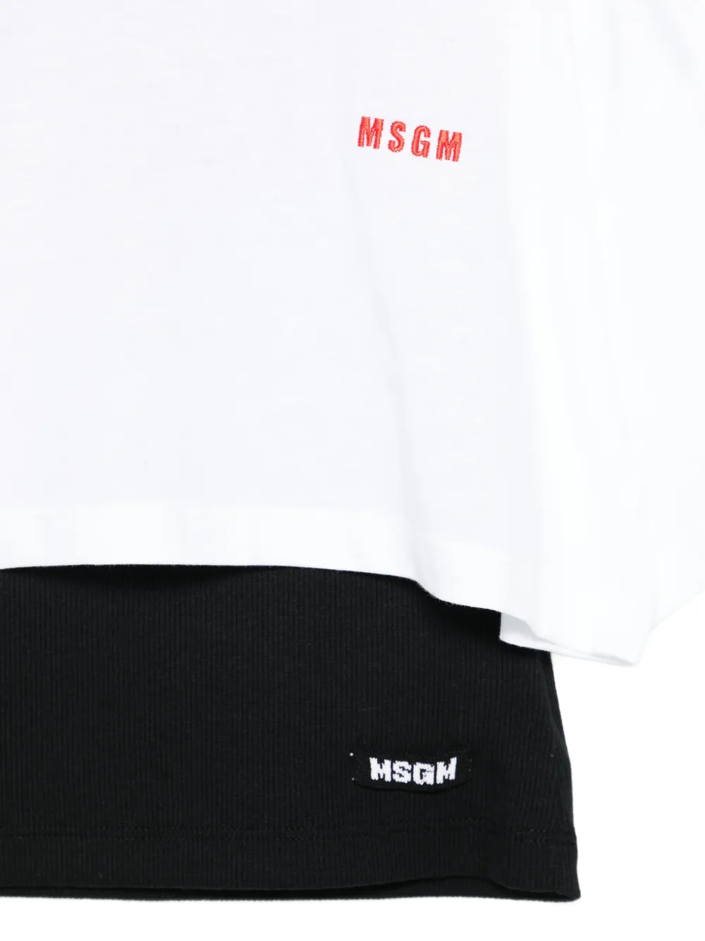 Многослойная футболка Msgm Kids, белый — фото 3