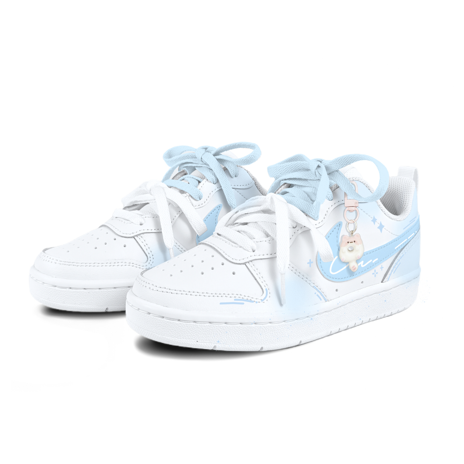 Nike Кроссовки для скейтбординга Court Borough Blue Anime с противоскользящей подошвой и устойчивостью к истиранию для детей и подростков — фото 4