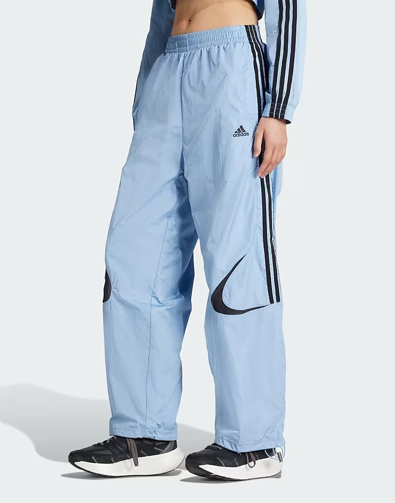 

Спортивные брюки Teamgeist adicolor oversize пепельно-синего цвета Adidas Originals