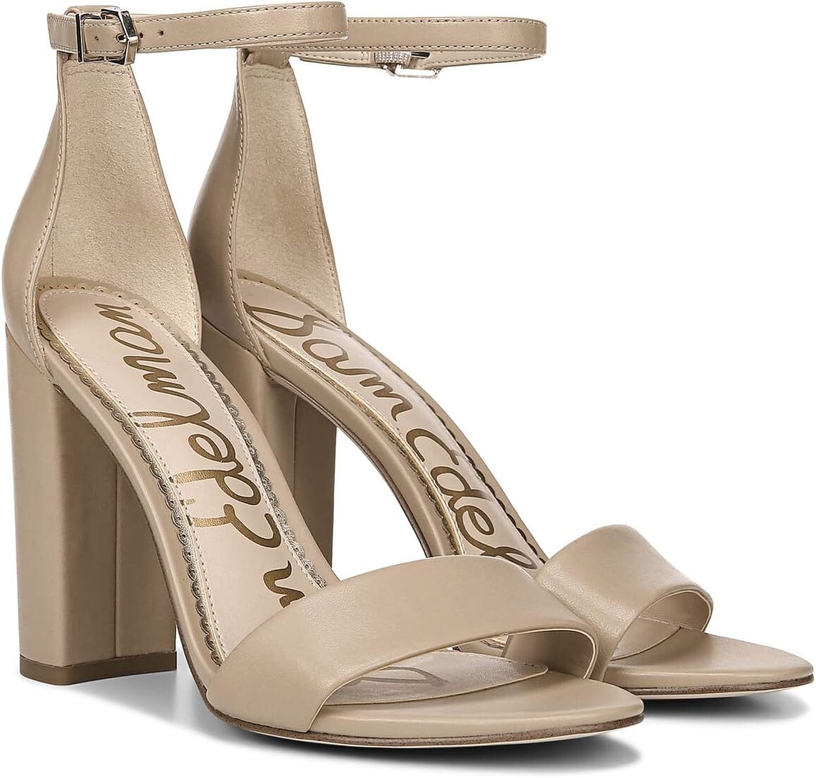 

Туфли Sam Edelman Yaro Ankle Strap Sandal Heel, цвет Classic Nude Leather