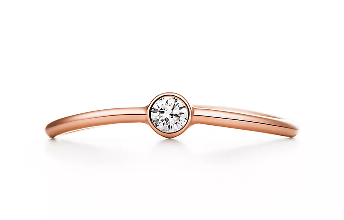 

TIFFANY & CO. 18-каратное розовое золото, кольцо с бриллиантами для женщин Rose Gold