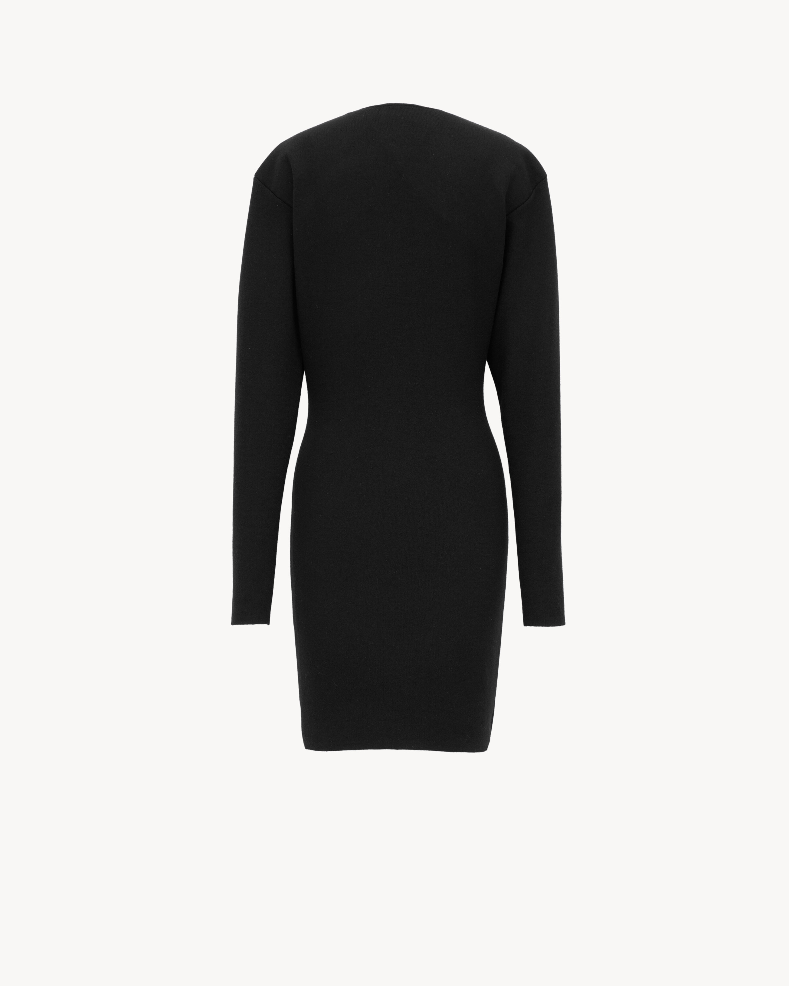 Платье-свитер из двустороннего трикотажа Saint Laurent, черный — фото 3