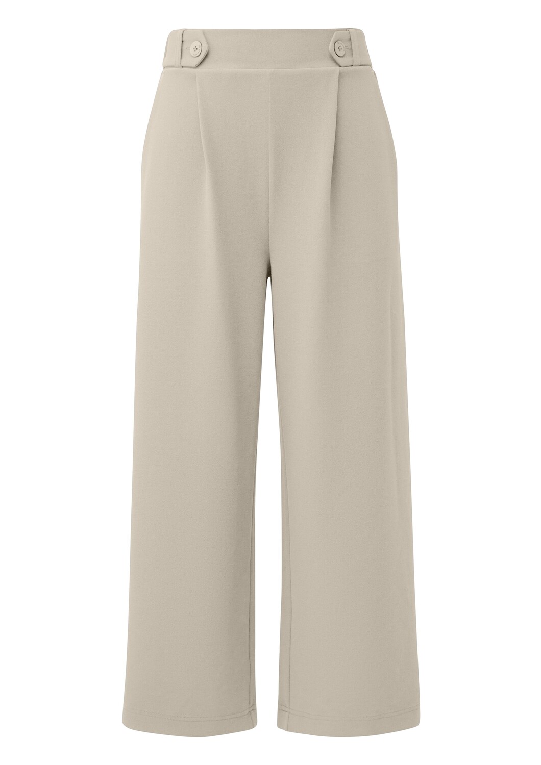 

QS Широкие брюки со складками спереди в сером, светло-сером цвете