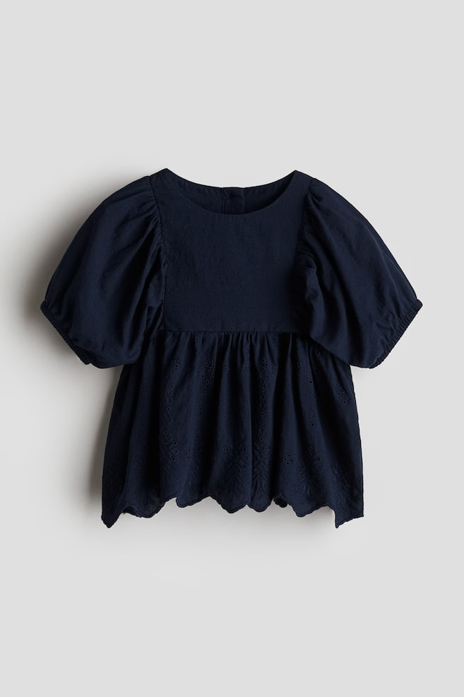 

Блузка с вышивкой ришелье H&M, синий
