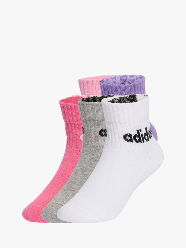 

Детские носки до щиколотки из хлопковой смеси adidas, Pack of 5, Pink/Grey/White