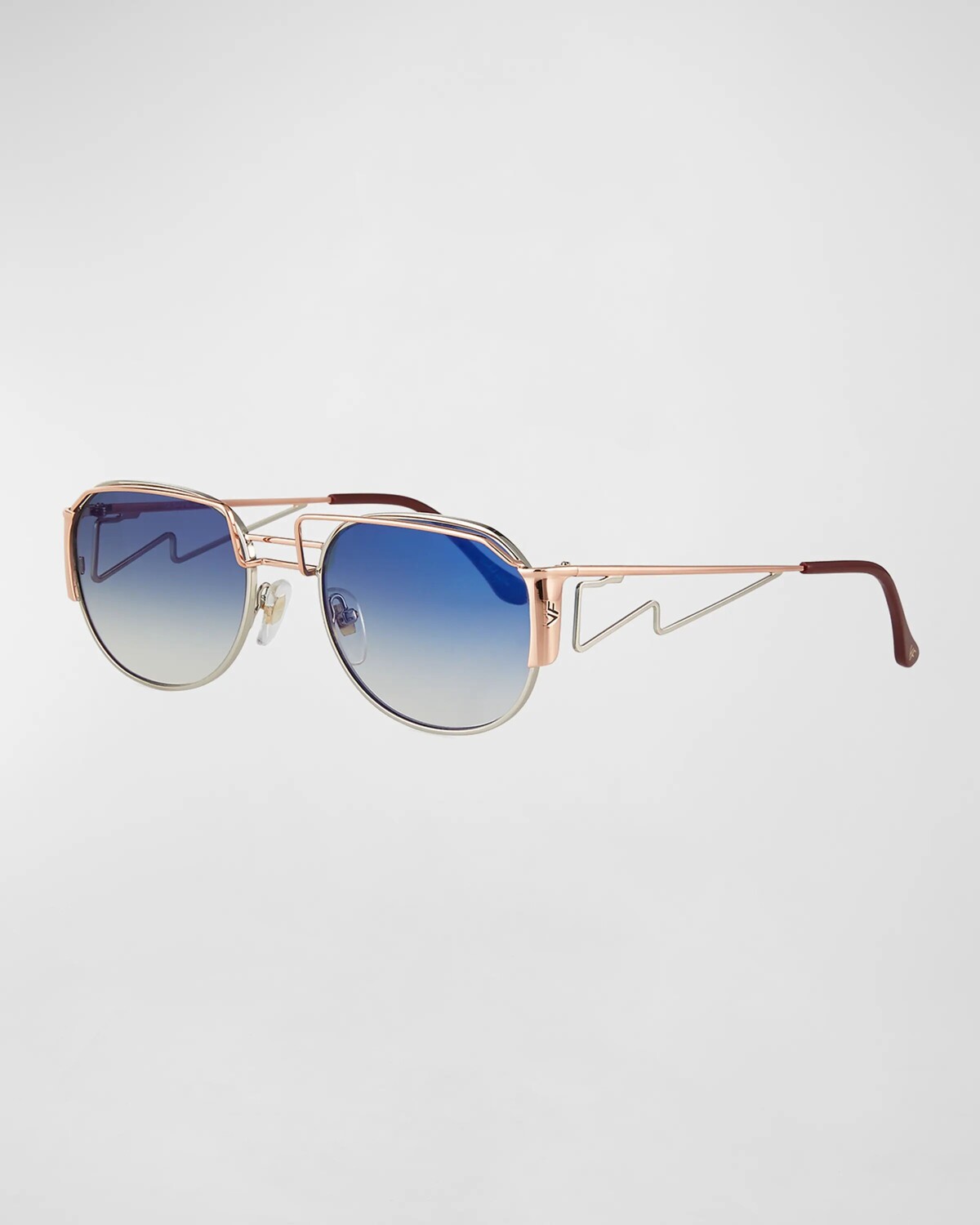 

Мужские металлические солнцезащитные очки с градиентом и геометрическим узором Vintage Frames Company, цвет Blue