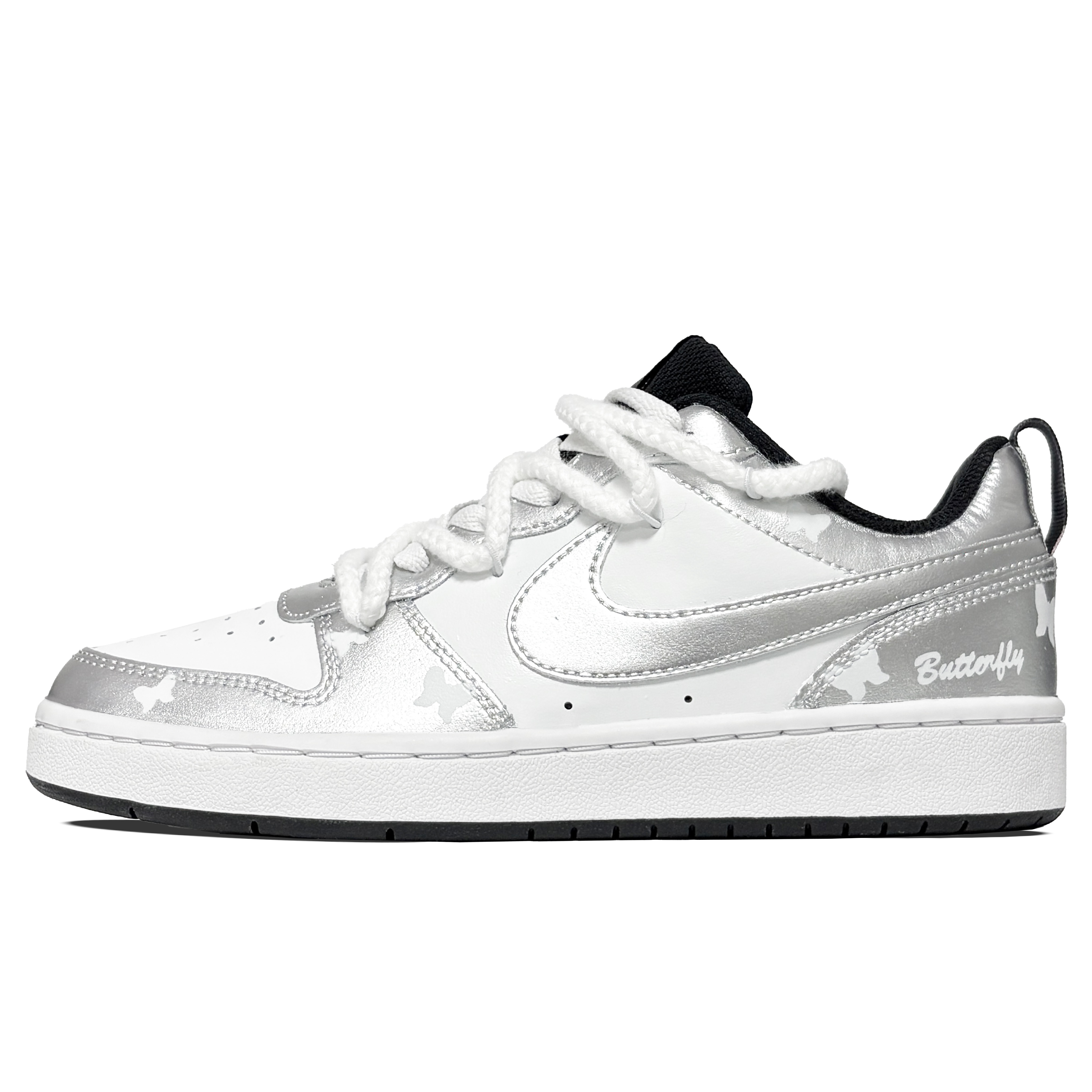 

Nike Детские кроссовки для скейтбординга Court Borough Secret Silver Low Top для подростков