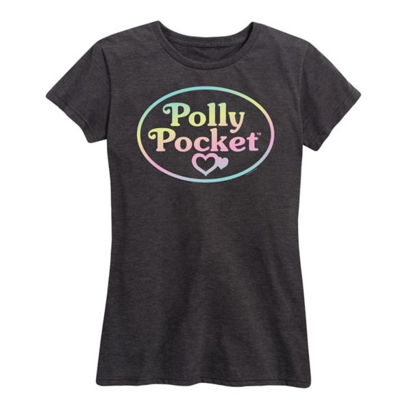 

Женская футболка с графическим логотипом омбре Polly Pocket, серый