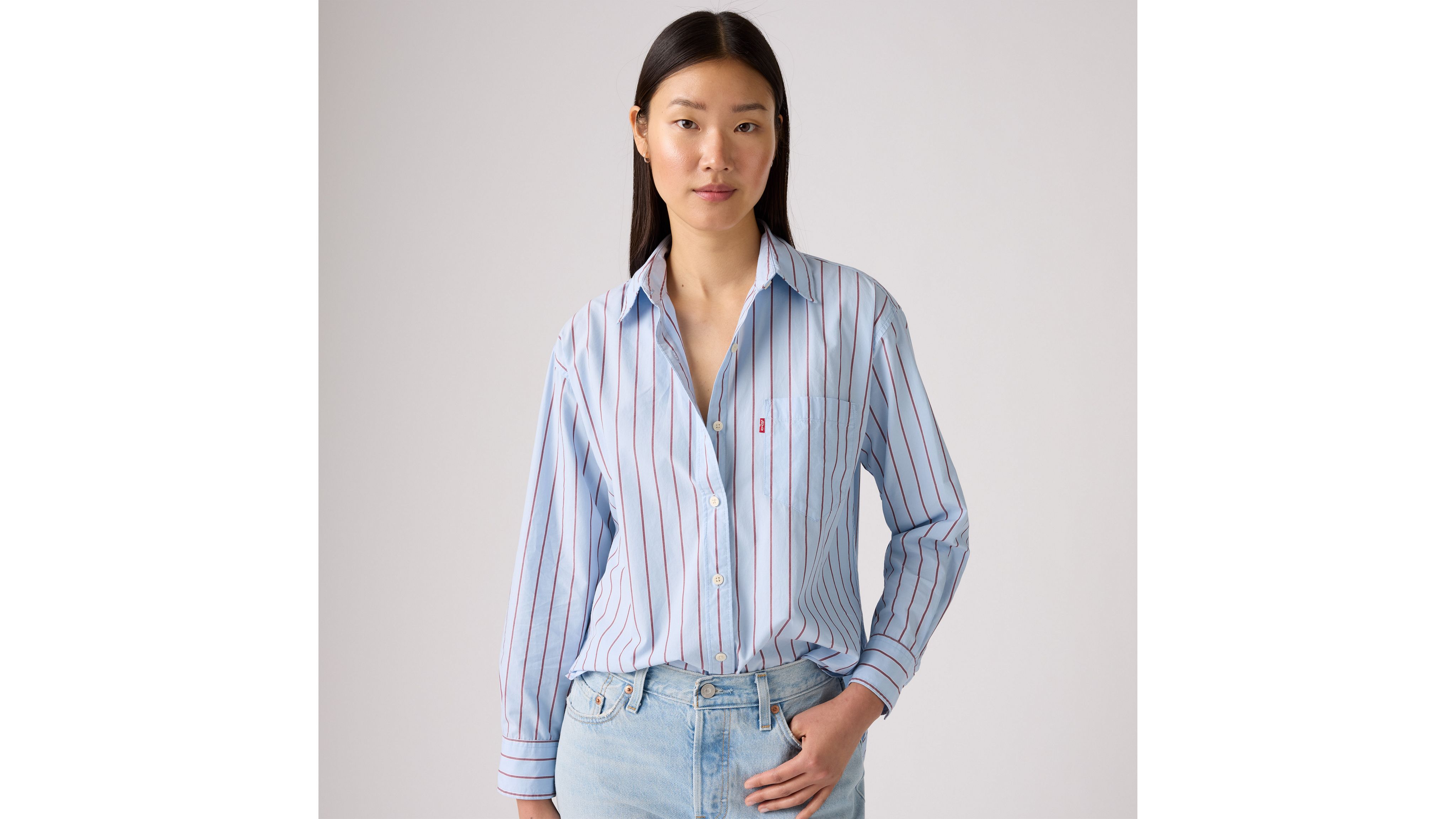 

Рубашка бойфренда Харли Levi's, Chambray Blue - Blue