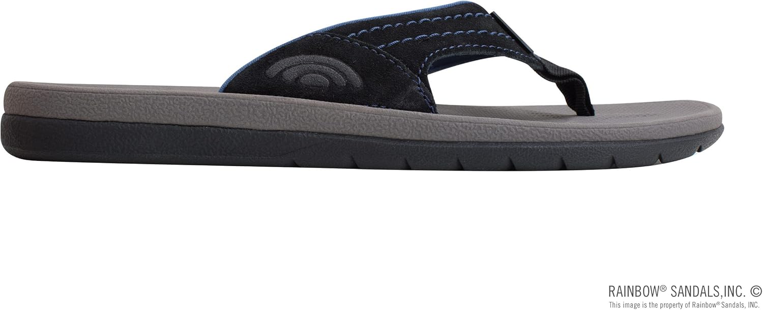Мужские сандалии Rainbow Sandals East Cape из формованной резины, черный/синий/серый — фото 4