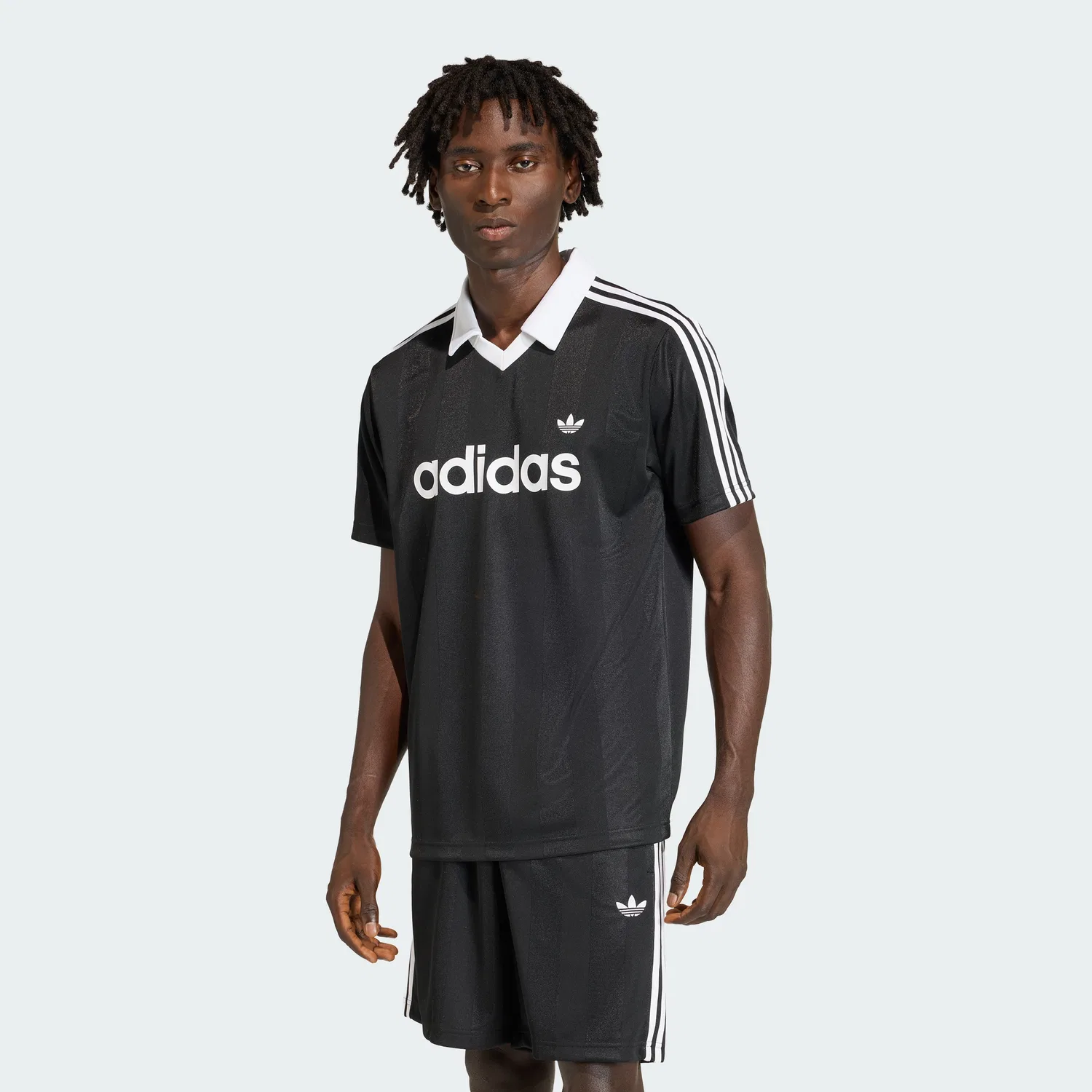 Мужская футболка-поло Adidas Archive Collar Engineered Jersey, чёрная