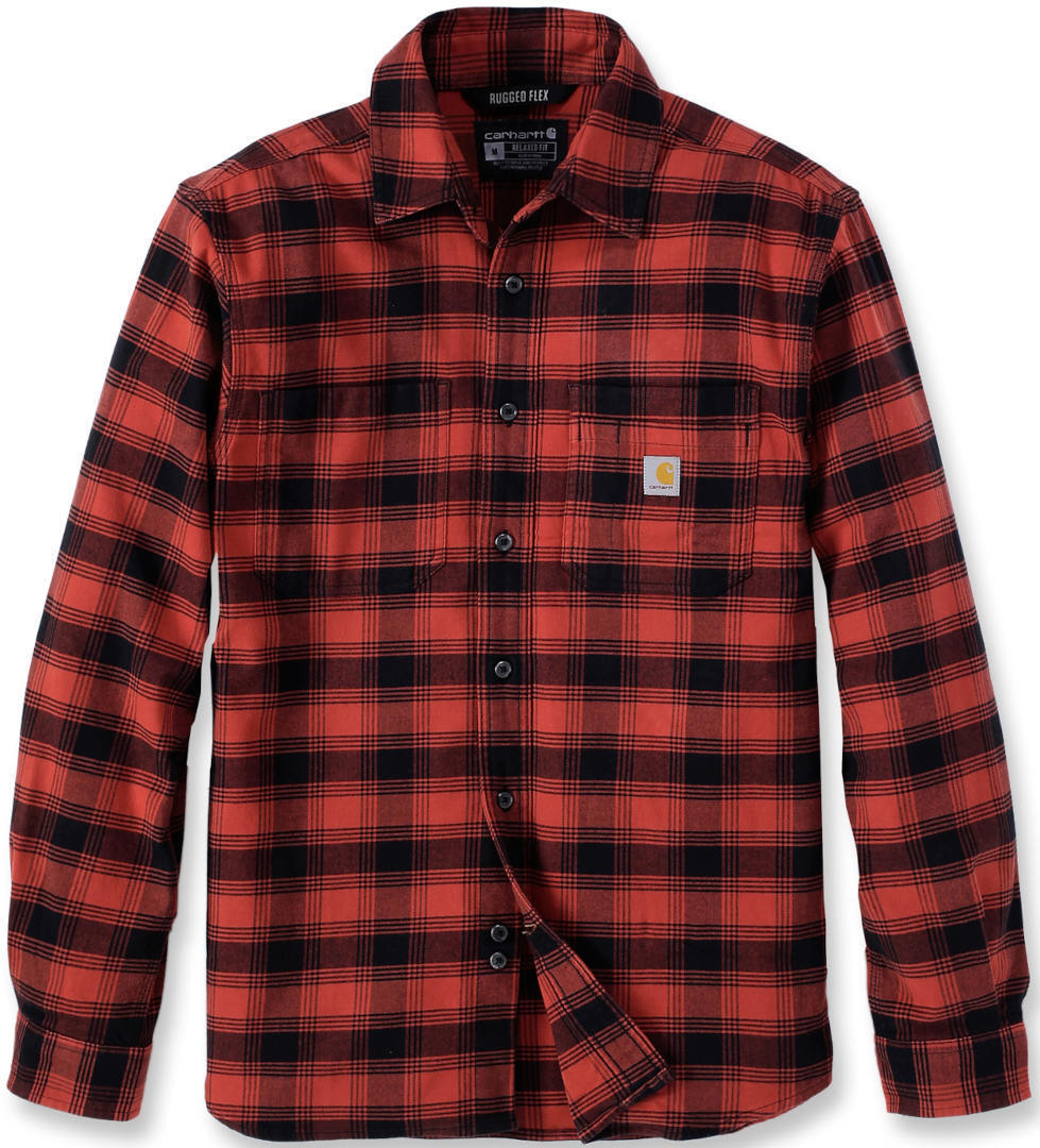 

Рубашка Carhartt Rugged Flex Flannel Plaid Shirt, черный/красный