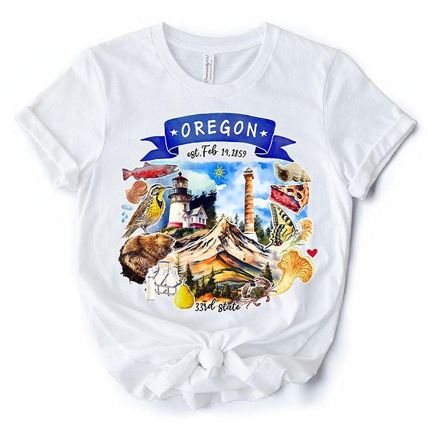 

Футболка с тематикой и достопримечательностями штата Орегон Ornamentallyyou