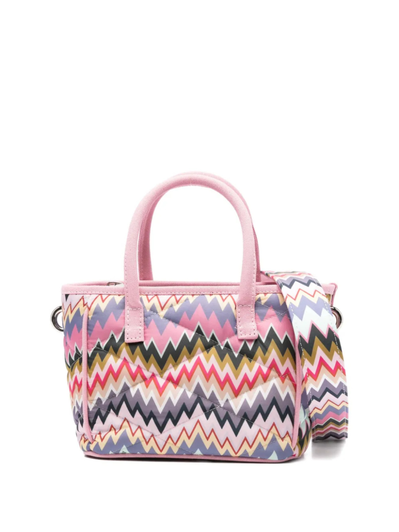 

Сумка-тоут Missoni Kids с зигзагообразным узором, розовый