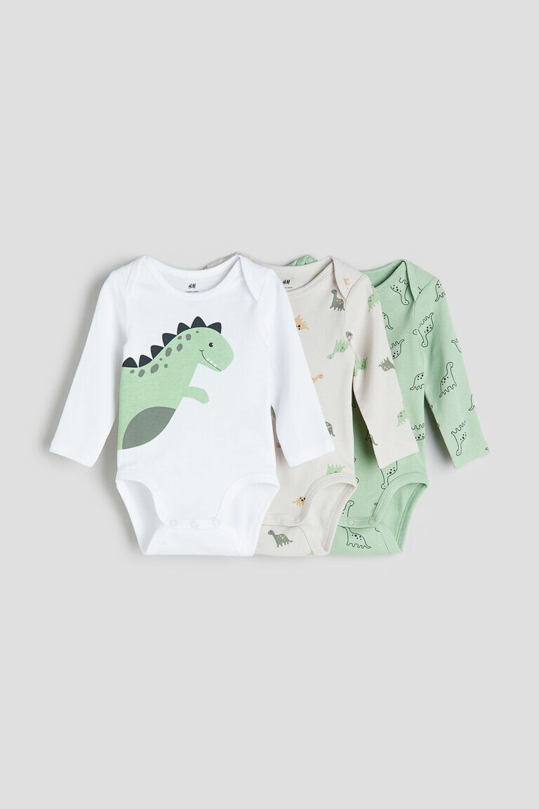 

Три пары боди с длинными рукавами H&M, зеленый