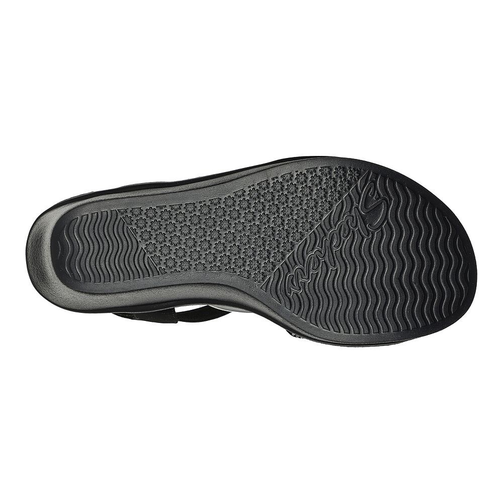 Женские босоножки на танкетке Skechers Cali Rumble On Queen B2, цвет Black Silver — фото 4