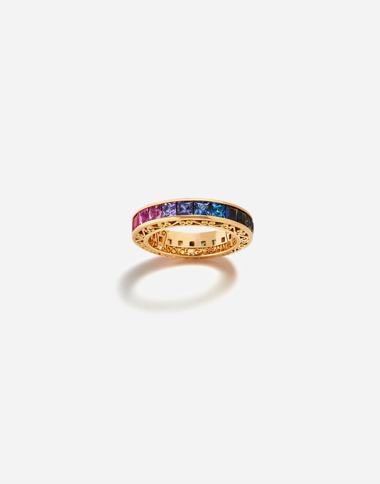 Кольцо rainbow18-каратное желтое золото и разноцветные сапфиры Dolce & Gabbana, золото — фото 2