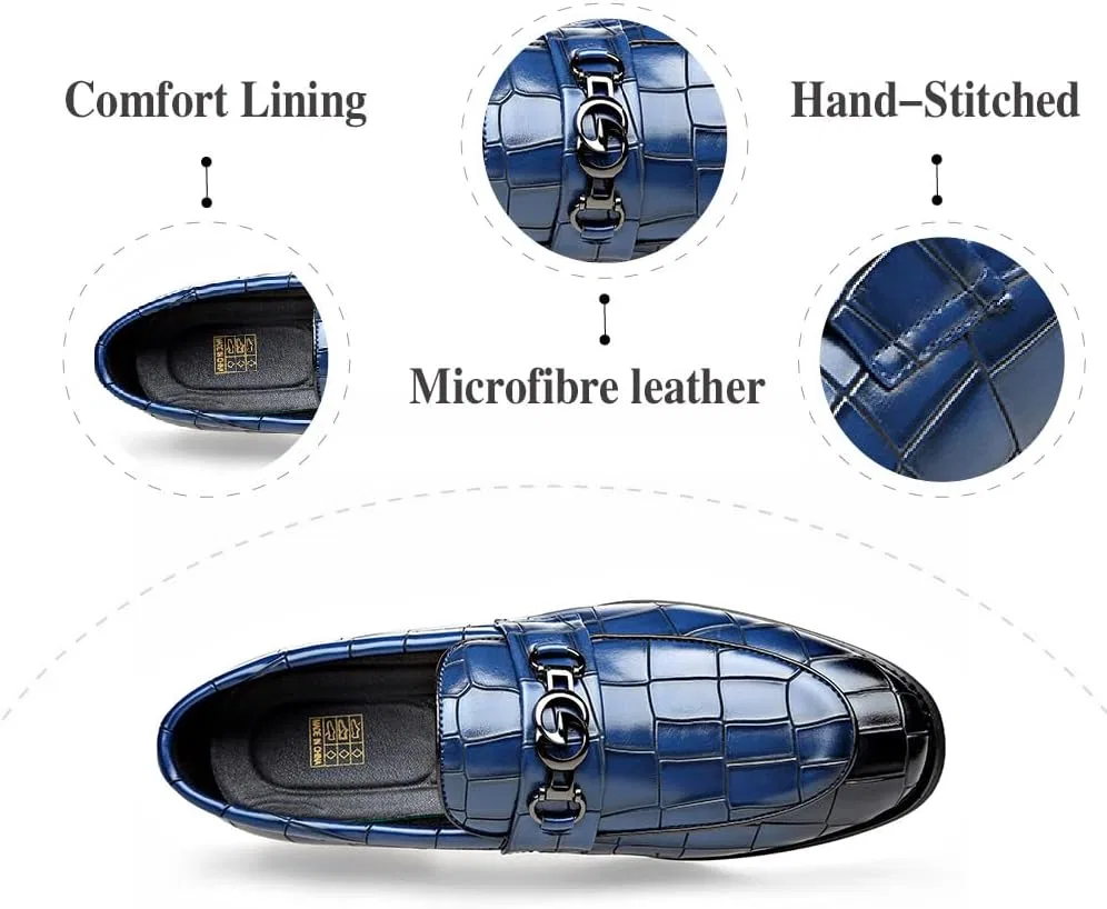 Мокасины мужские Leather Dress Shoes Loafers, синий Asifn — фото 3