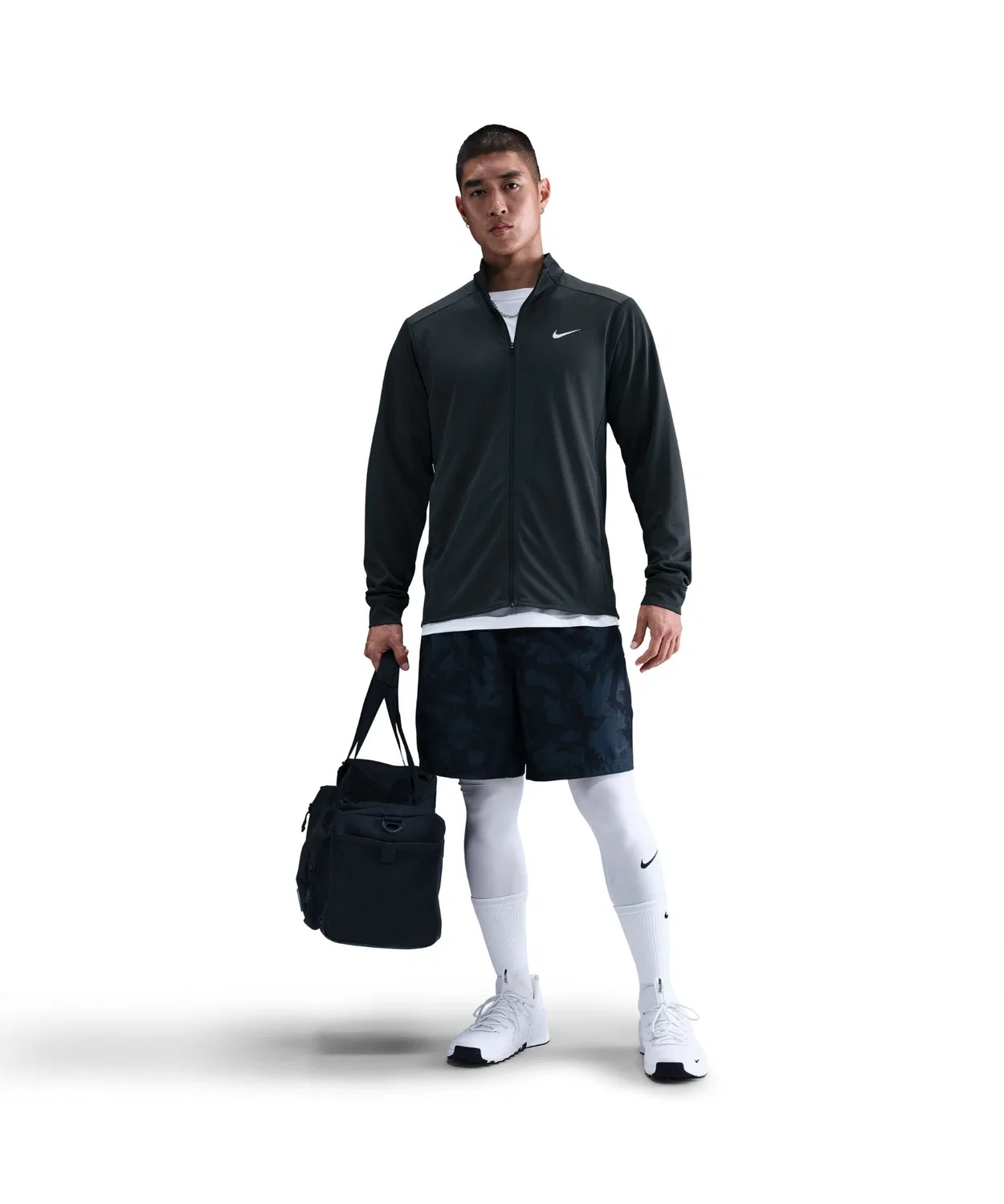 Куртка NIKE DF Totality из трикотажа, тёмно-зелёная — фото 3